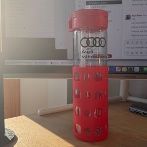 Audi Red Water Bottle with Protective Sleeve